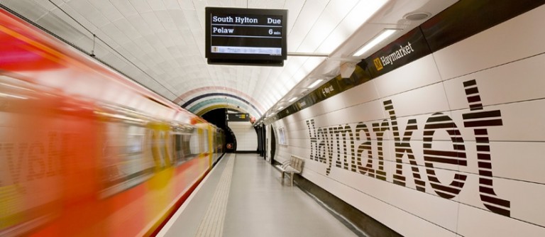 Platform of Haymarket Metro station